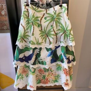 NWT Farm Rio tiered eyelet skirt sz L